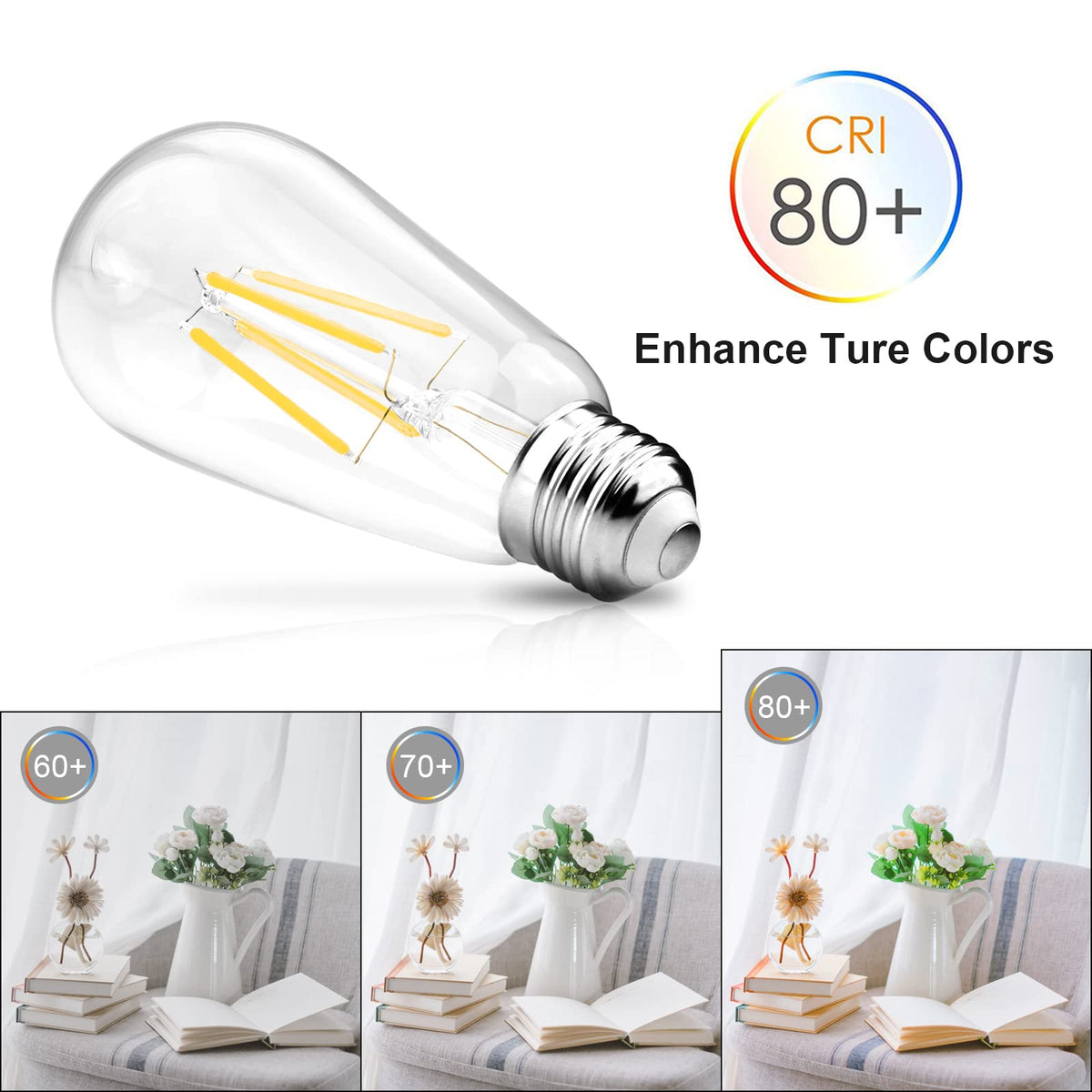 Ascher bulbs deliver a 280-degree beam spreading light across living spaces.