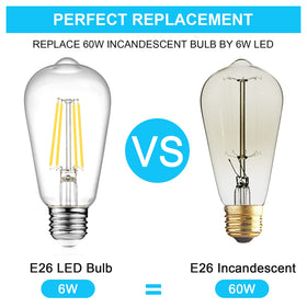 Ascher bulb with E26 base installed in fixture for easy replacement