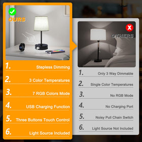 Integrated LED in the Ascher lamp delivers energy efficiency and long-lasting brightness.