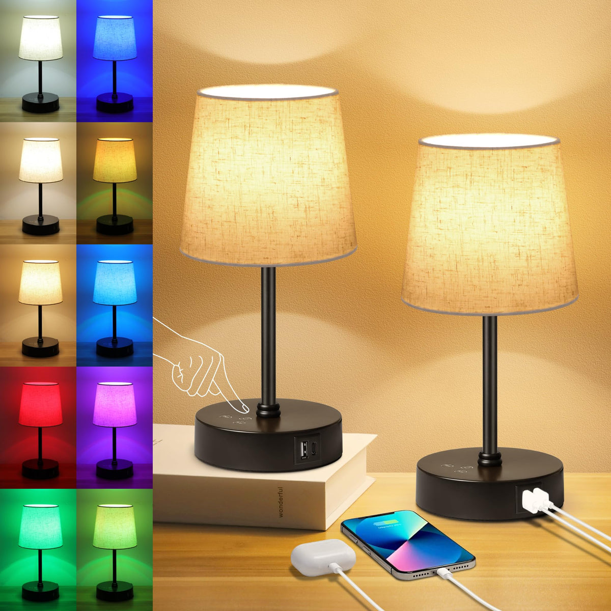 Ascher small bedside lamp offers compact design for tight spaces and bedside convenience.