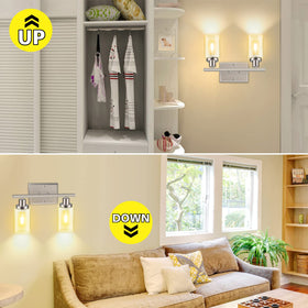 Ascher vanity light with clear glass shade to enhance bathroom mirrors