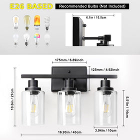 Ascher three-light design ships with mounting hardware for quick setup.