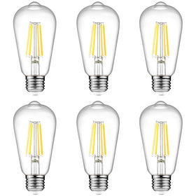 Ascher vintage LED Edison bulb showing clear glass and filament for retro decor