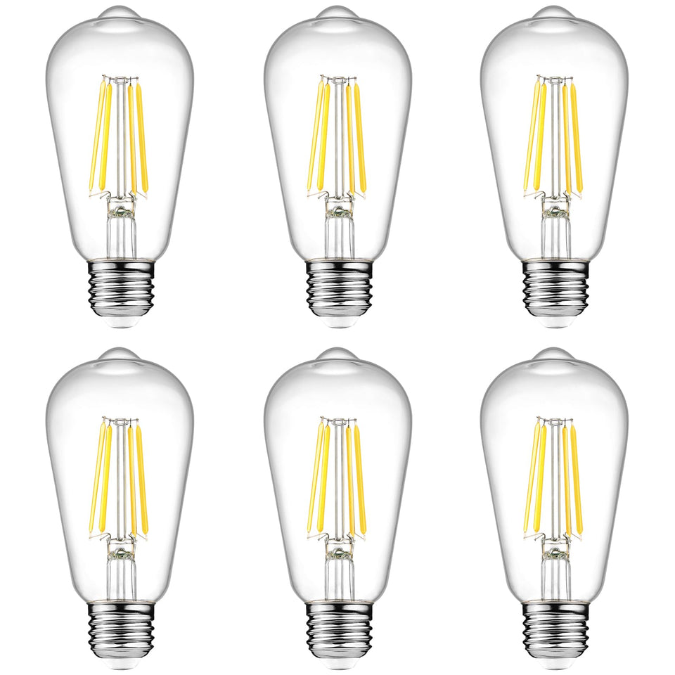 Ascher vintage LED Edison bulb showing clear glass and filament for retro decor
