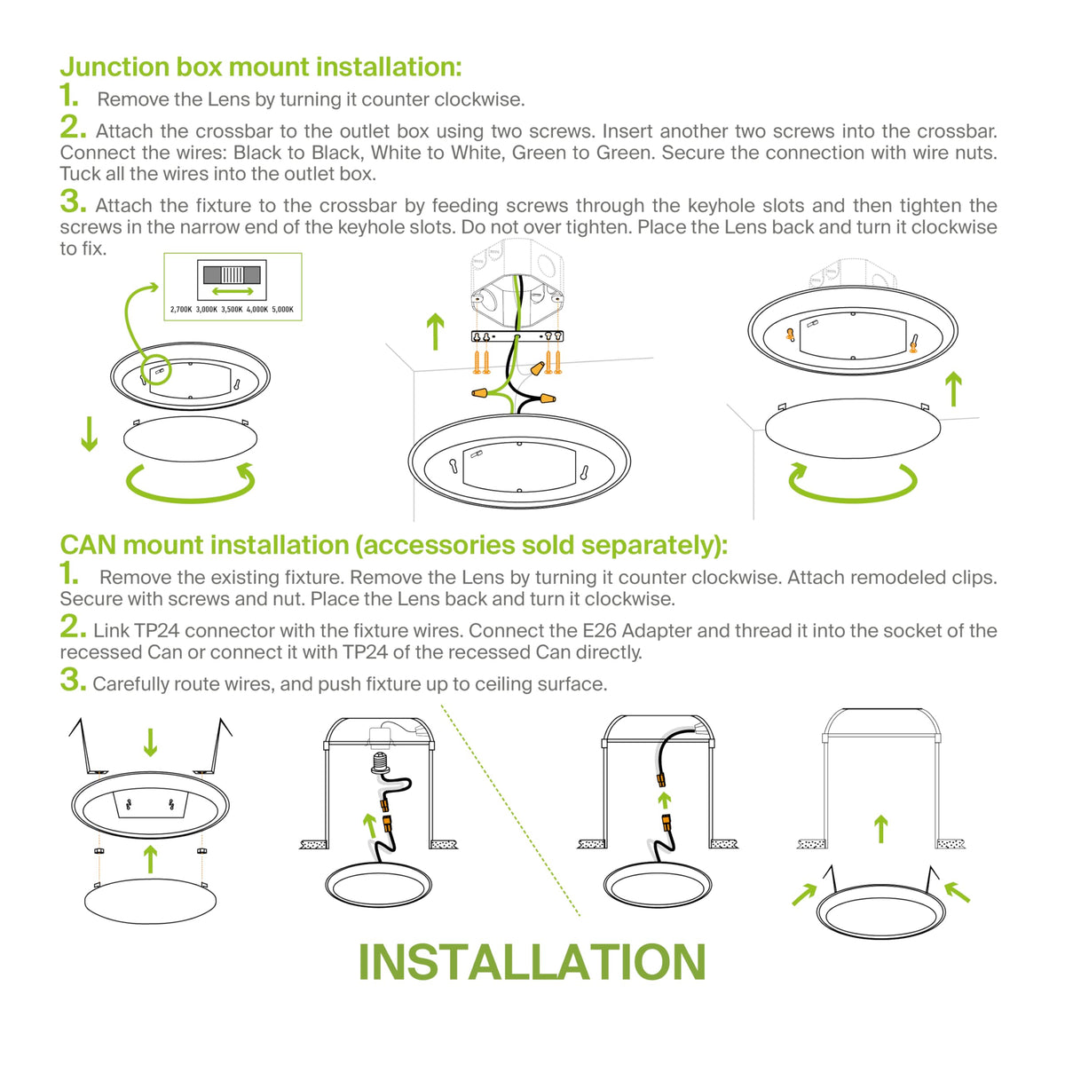 ASD 12-pack LED disk light recessed-can compatibility enables versatile mounting