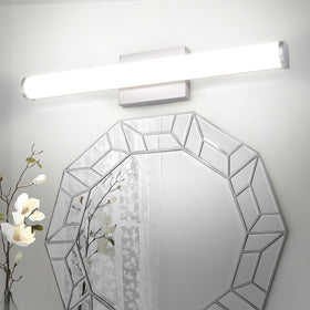 ASD 24-inch LED vanity light fixture provides broad bathroom illumination for makeup and grooming