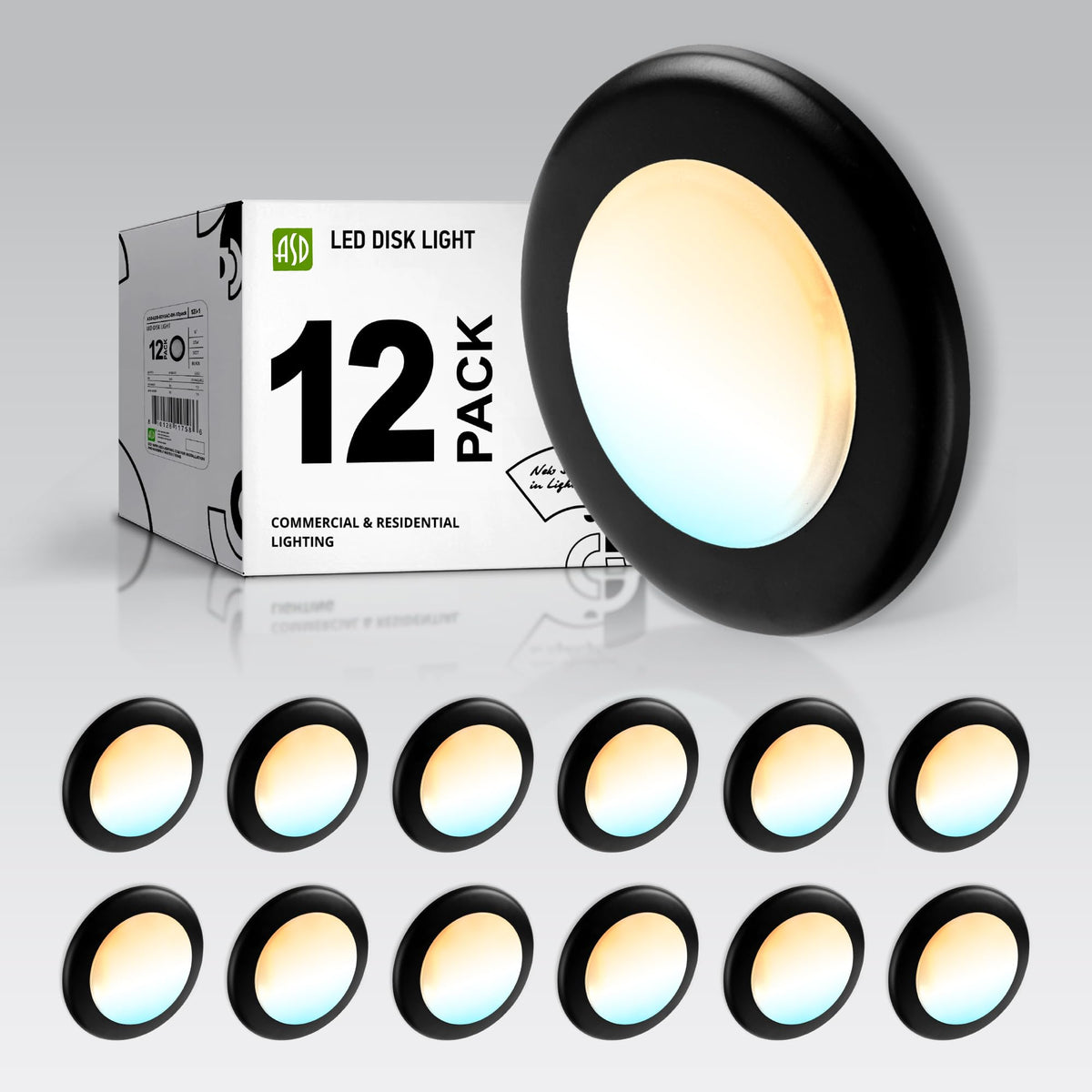 ASD 6-inch disk light on ceiling delivers even illumination for living spaces