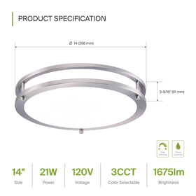 ASD 14 inch round light with Energy Star certification highlights efficiency