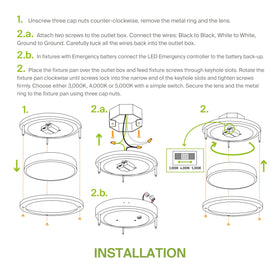 ASD LED 18-inch round flush mount quick install with included hardware.
