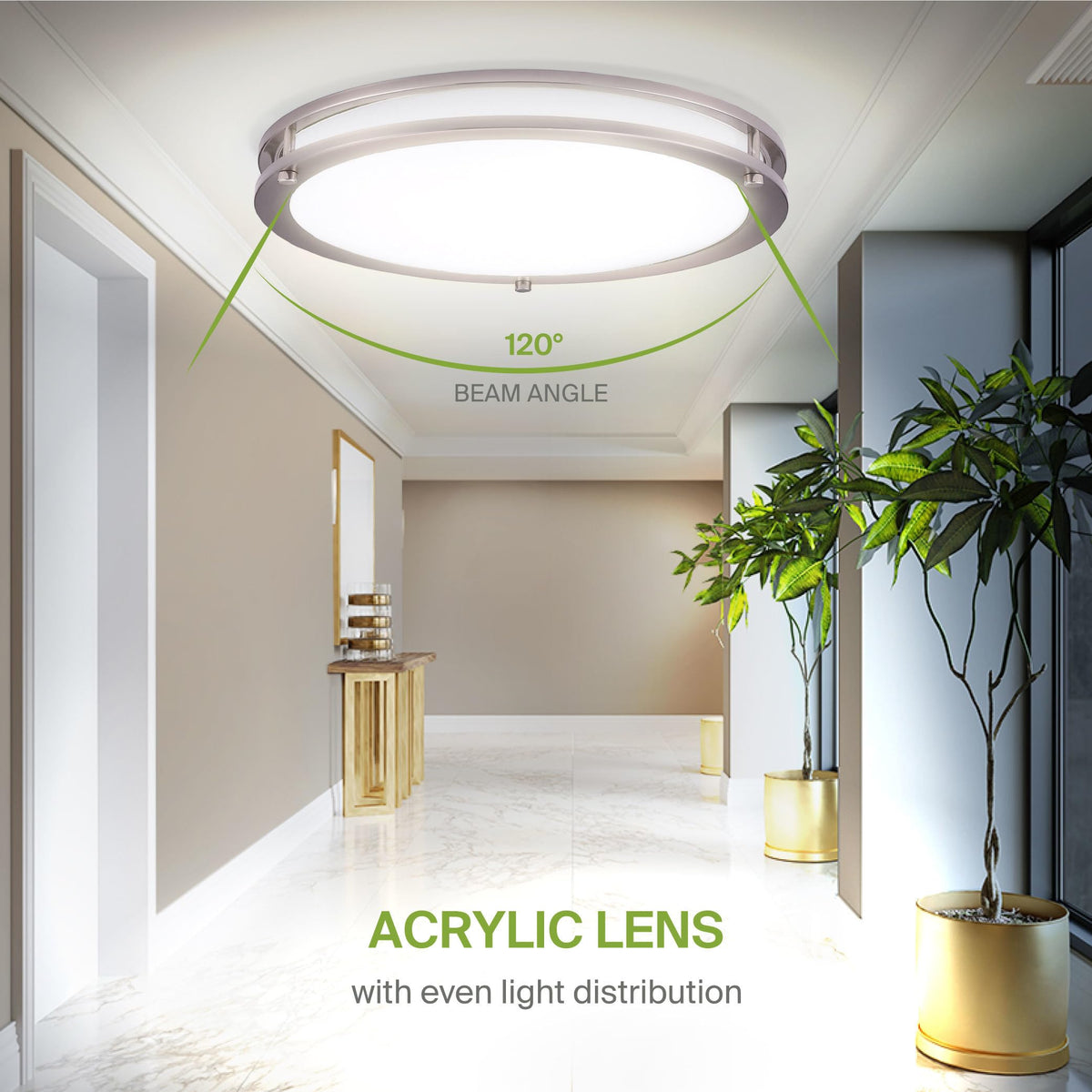 ASD LED 18-inch round flush mount ETL listed for safety.