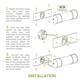 ASD ready-to-install vanity light with mounting hardware