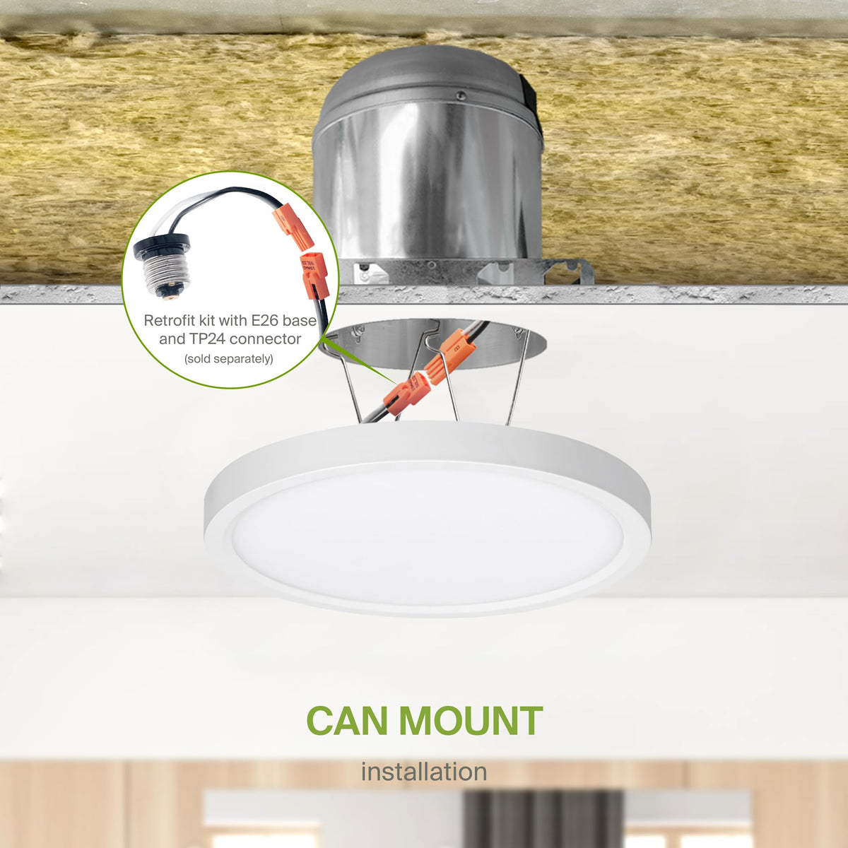 ASD LED 5-Inch Round Flush Mount with rust-proof components.