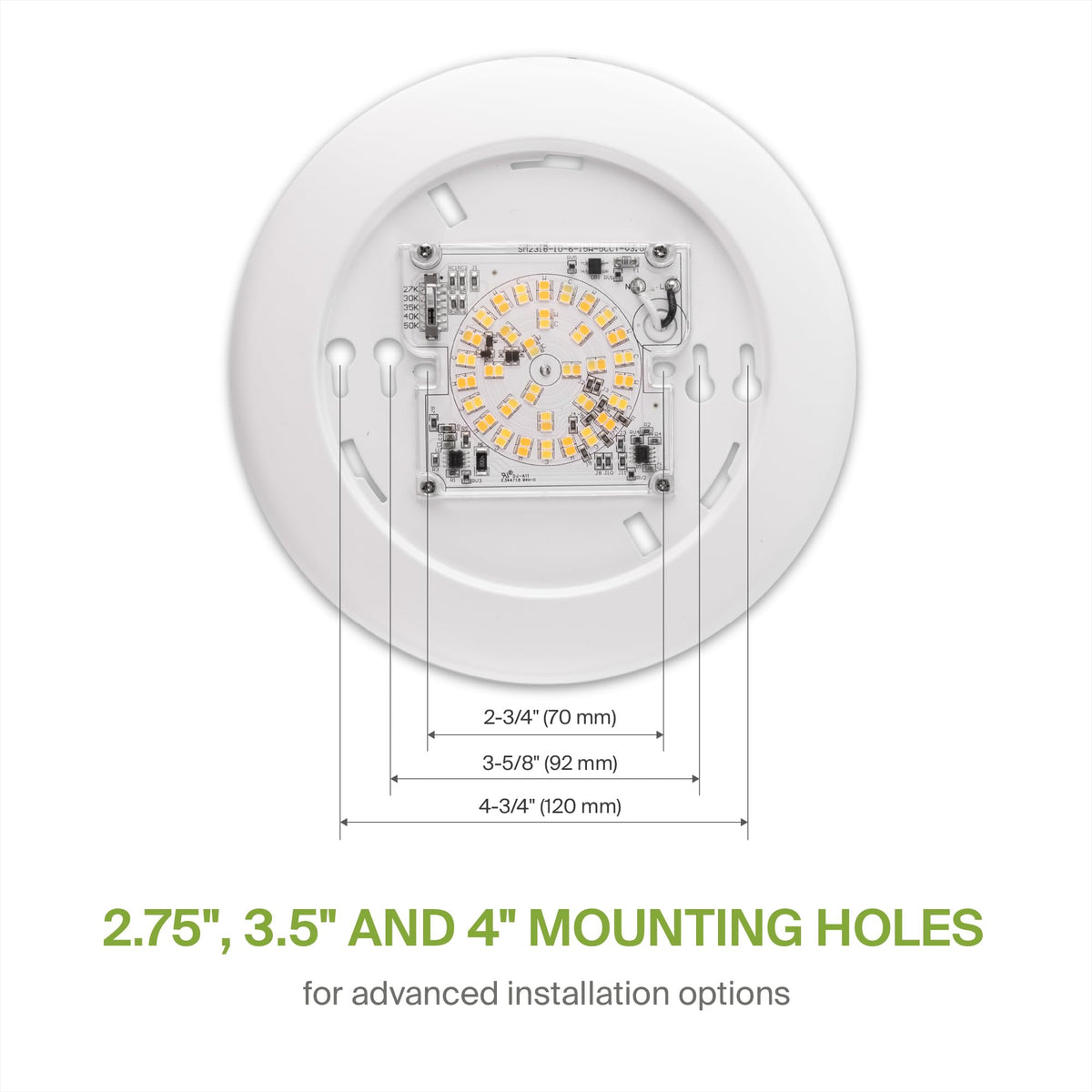 ASD 6-inch color temperature switch demonstrates 2700K-5000K options