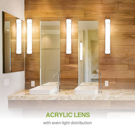 USA-made ASD vanity light features rust-proof, durable components.