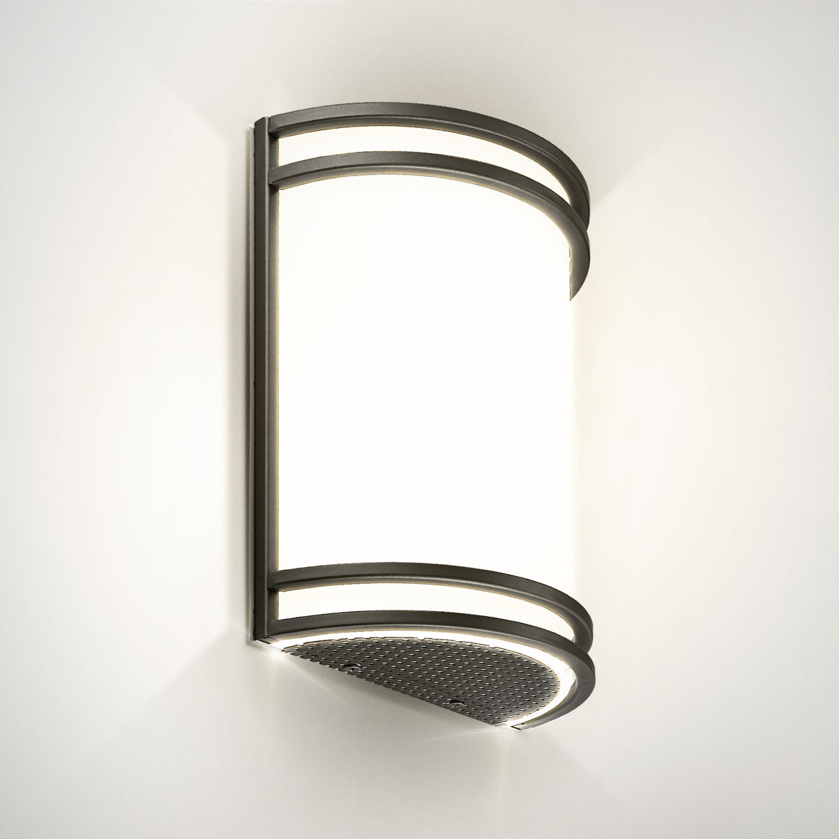 ASD LED wall-mount light fixture in 10-inch design for hallways and bedrooms.