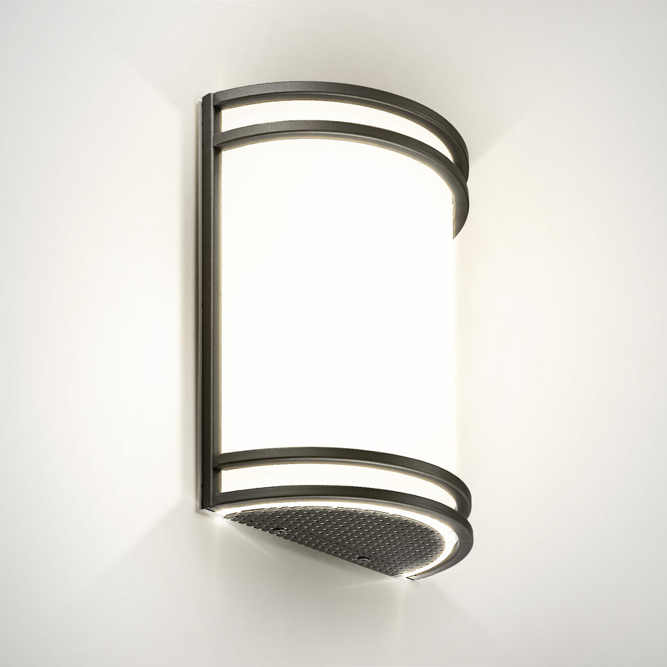 ASD LED wall-mount light fixture in 10-inch design for hallways and bedrooms.