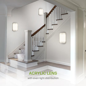 ASD LED wall light with easy installation on standard 120V circuits.