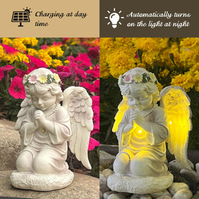 ASDFG solar panel angel light turns on automatically at night.