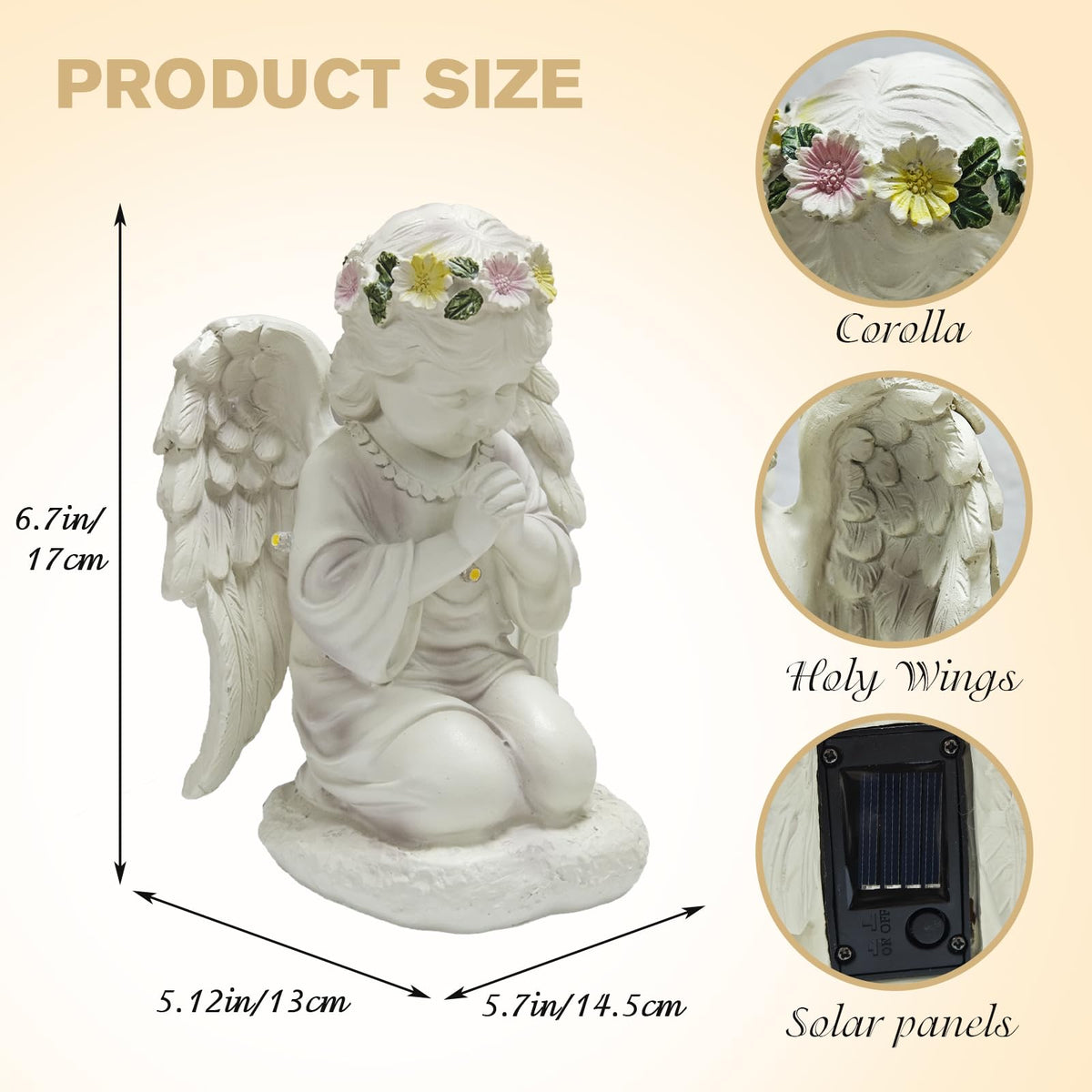 ASDFG waterproof LED garden angel provides durable nighttime illumination.