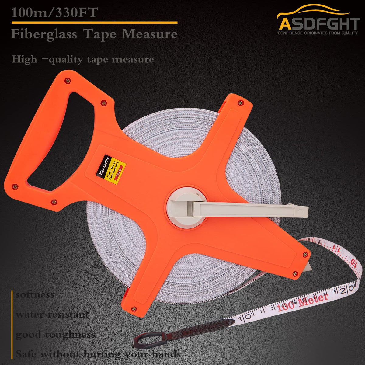 ASDFGHT Open Reel Tape Measure fiberglass tape resists stretching for accuracy