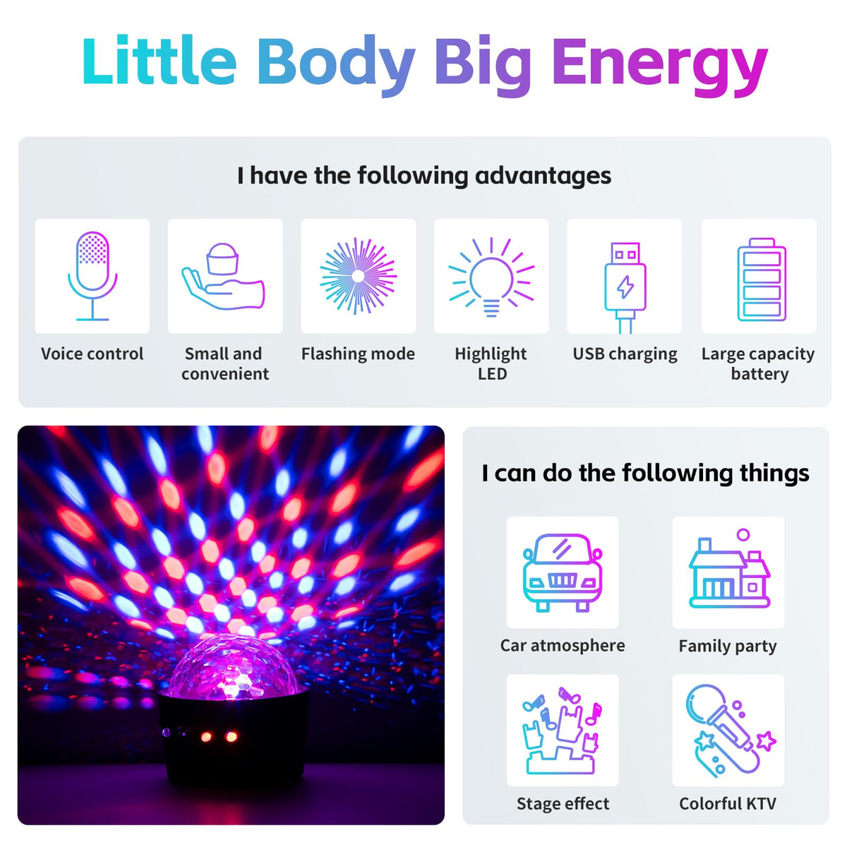 ASFSKY 2-in-1 party light and night light for versatile home celebrations