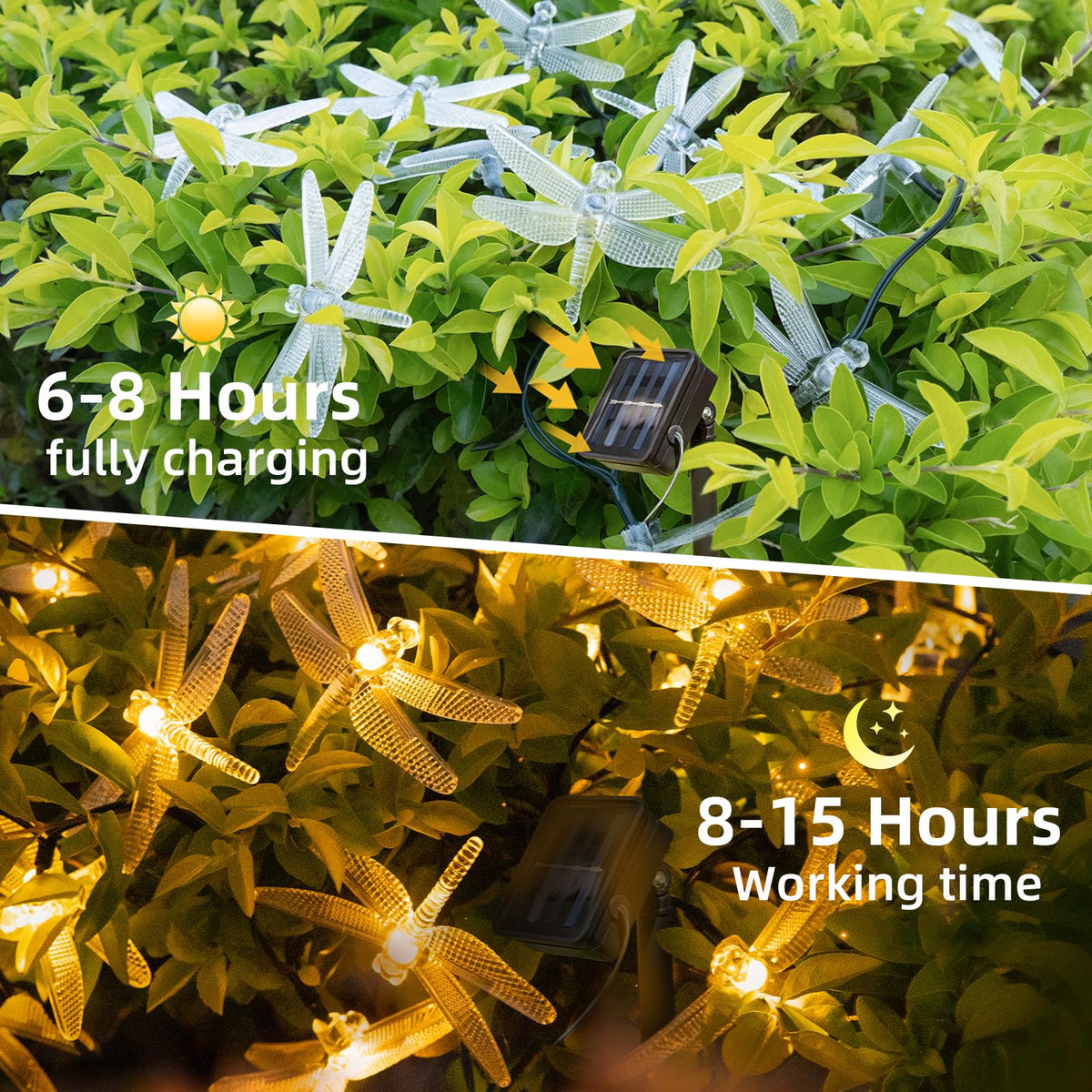 ASFSKY Dragonfly Solar Lights offering 8 modes for customizable ambience.