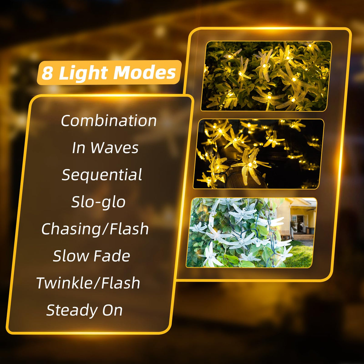 ASFSKY Dragonfly Solar Lights IP65 waterproof for year-round outdoor use.