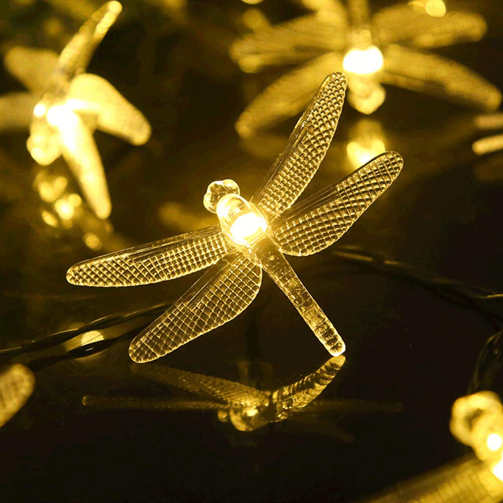 ASFSKY Dragonfly Solar Lights easy two-button control for quick mode switching.