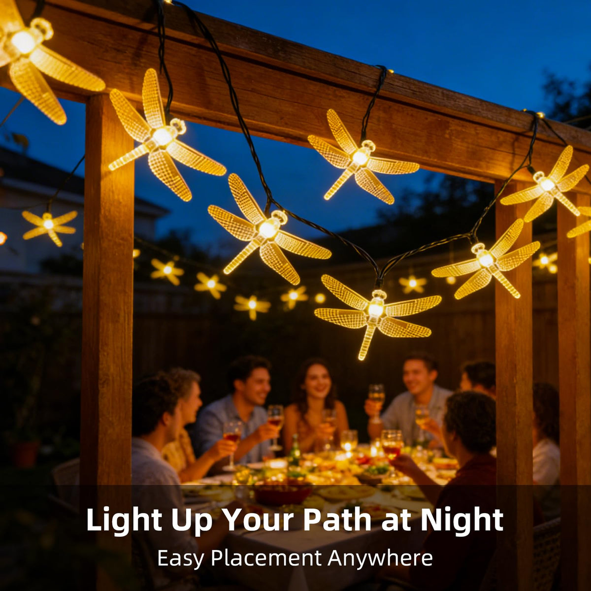 ASFSKY Dragonfly Solar Lights mount on walls or doors for decorative effect.