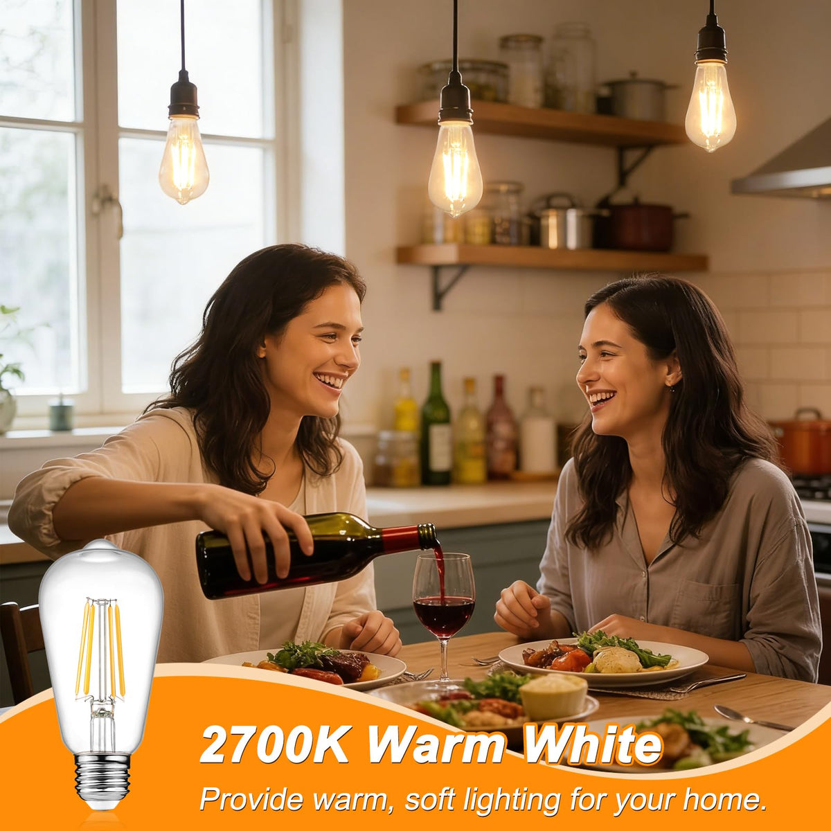 Ascher bulb features CRI 80 for accurate color in decor and displays.