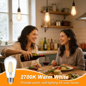Ascher bulb features CRI 80 for accurate color in decor and displays.