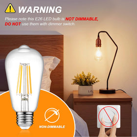 Ascher 2700K warm white Edison bulb creates inviting ambiance in living spaces.