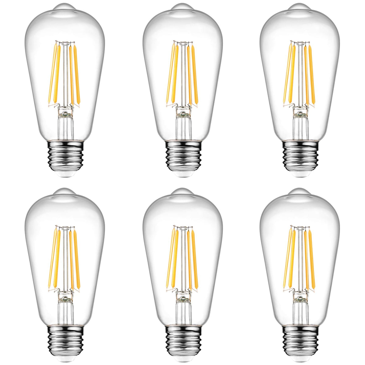 Ascher vintage LED Edison bulb with clear glass showcases classic filament design for cozy home lighting.