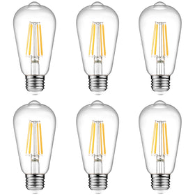 Ascher vintage LED Edison bulb with clear glass showcases classic filament design for cozy home lighting.