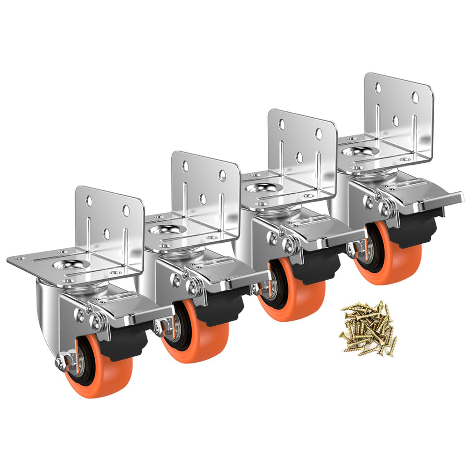ASHGOOB 2-inch L-shaped bottom-plate caster for stable furniture movement and floor protection.