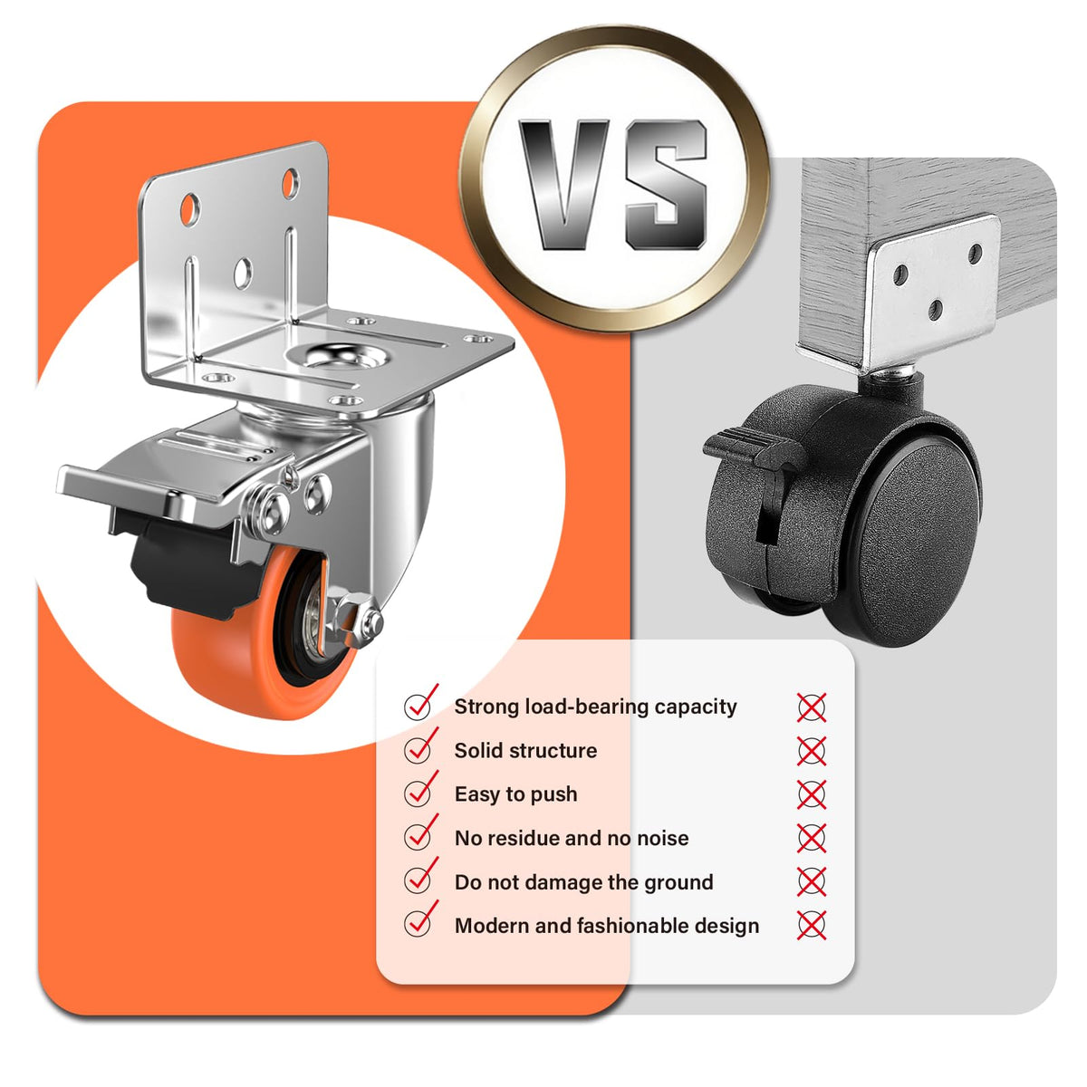 ASHGOOB baby bed caster set offers safe mobility for nursery furniture.