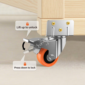 ASHGOOB caster wheels with brake provide controlled stopping on furniture.