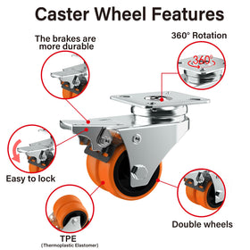 ASHGOOB TPE wear-resistant caster protects floors during use.