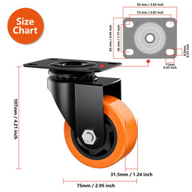 ASHGOOB universal 360-degree rotation caster ideal for carts and workbenches