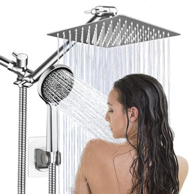 Ashwanth 8inch rain shower head with rust-resistant stainless steel finish