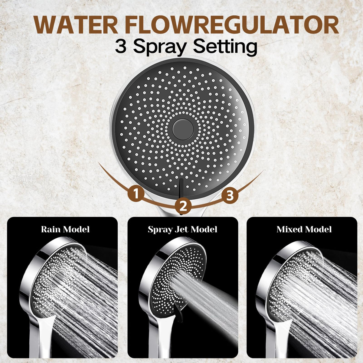 Ashwanth solid ball nut: 360-degree rotation for flexible shower angles.