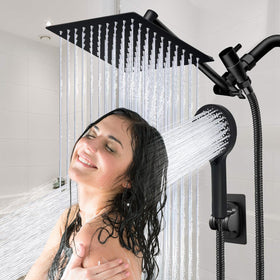 Ashwanth shower system with extensions shown in a typical bathroom setup