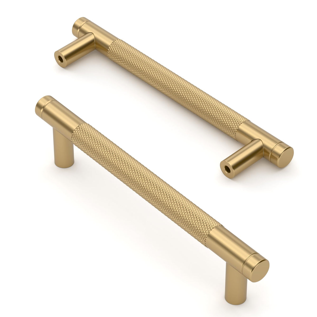 Asidrama 5-inch champagne bronze knurled cabinet pull adds durable elegance to kitchens.