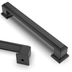 Asidrama 10-pack matte black cabinet pulls in 5-inch size for a modern kitchen update.