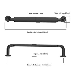 Asidrama 5-inch center-to-center matte black pulls for easy cabinet replacement.