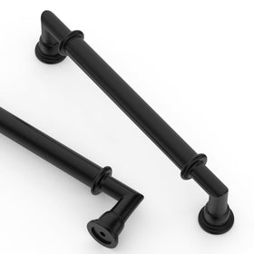 Asidrama matte black cabinet pulls front view, durable kitchen hardware