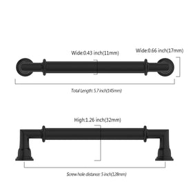 Asidrama cabinet pulls matte black side view, slim profile for drawers