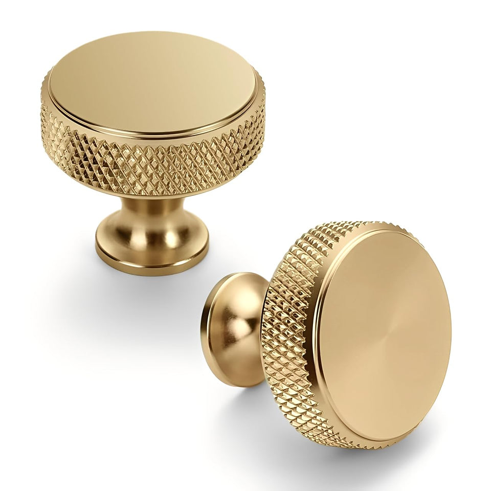 Asidrama champagne bronze knurled knob on a drawer for improved grip and style