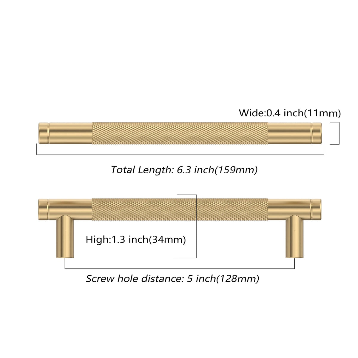 Asidrama champagne bronze knurled cabinet handle, 5-inch, boosts grip and drawer usability.