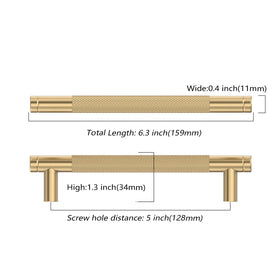Asidrama champagne bronze knurled cabinet handle, 5-inch, boosts grip and drawer usability.